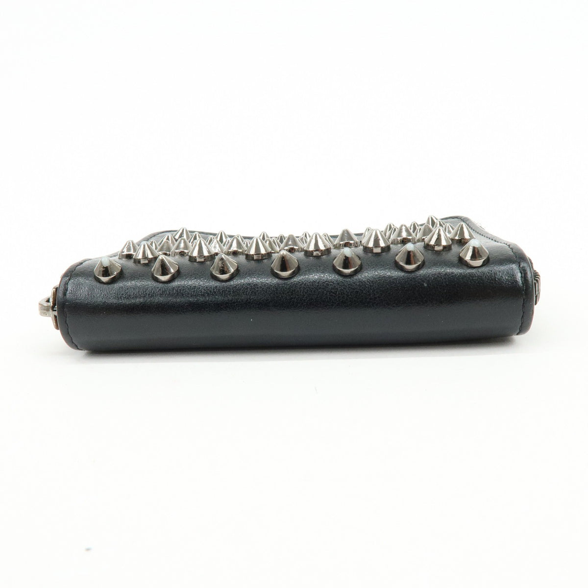 Christian Louboutin Panettone Coin Purse Spiked Leather, Black, Leather, Wallet