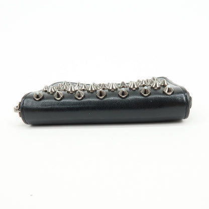 Christian Louboutin Panettone Coin Purse Spiked Leather, Black, Leather, Wallet