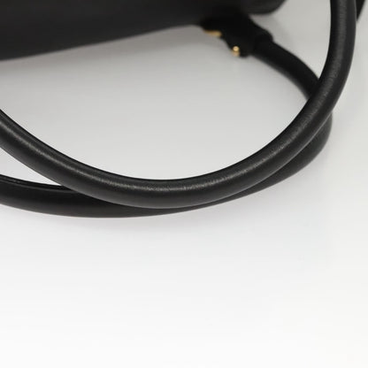 Salvatore Ferragamo Gancini Leather, Black, Leather, Handbag