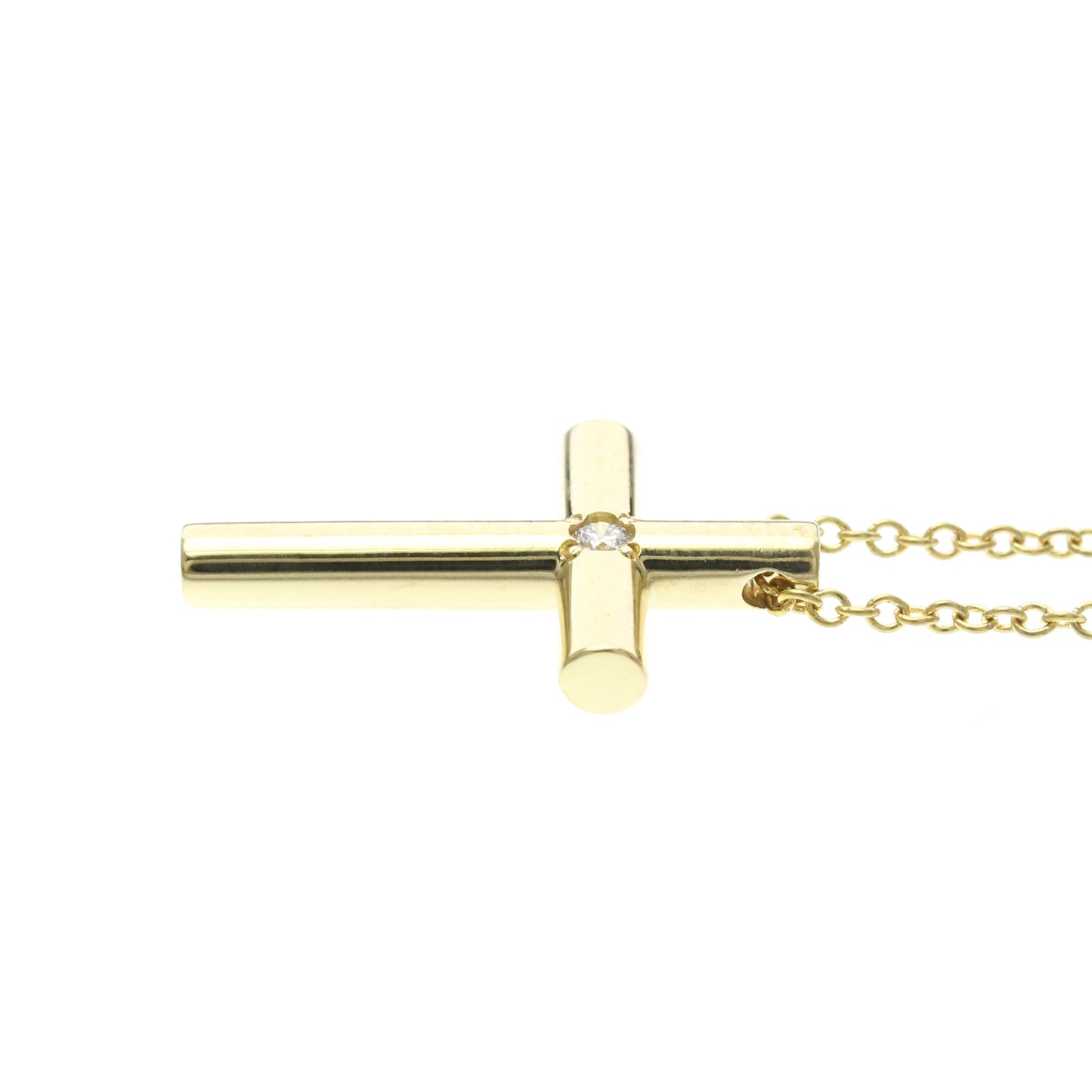 Tiffany & Co. Cross Pendant 18K Yellow Gold with Diamond, Gold, Yellow Gold, Necklace