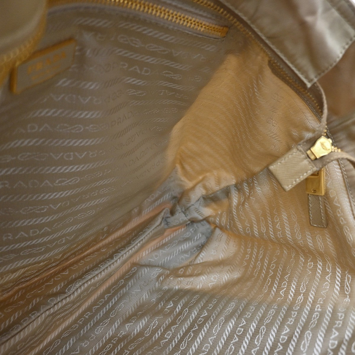 Prada Re-Edition 1978 Pocket Re-Nylon with Saffiano Leather, Beige, Nylon, Tote Bag