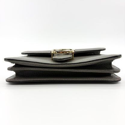 Gucci Interlocking Leather, Gold, Leather, Shoulder Bag