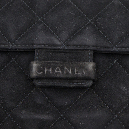 Chanel Vintage Flap Quilted Suede, Black, Suede, Shoulder Bag