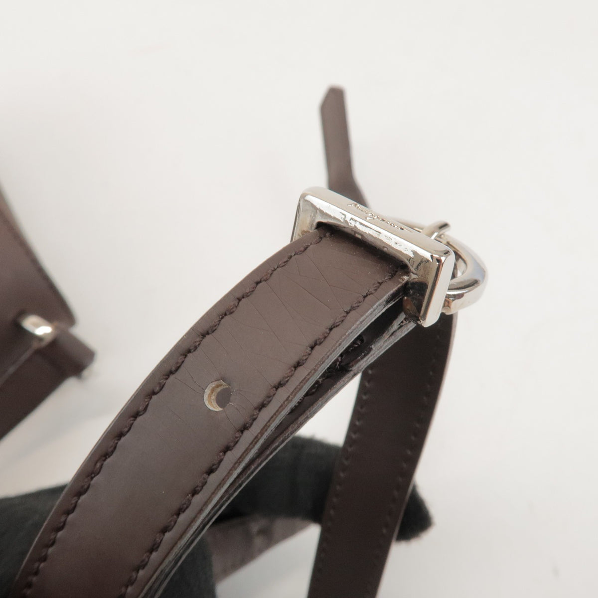 Salvatore Ferragamo Vara Leather, Brown, Leather, Tote Bag