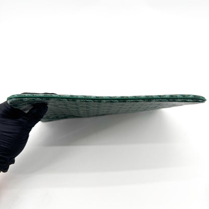 Goyard Senat Zip Coated Canvas, Green, Canvas, Clutch