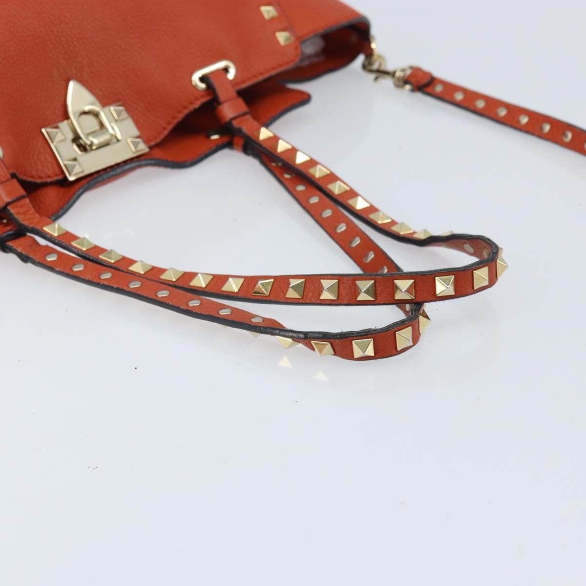 Valentino Garavani Rockstud Tote Soft Leather, Orange, Leather, Tote Bag
