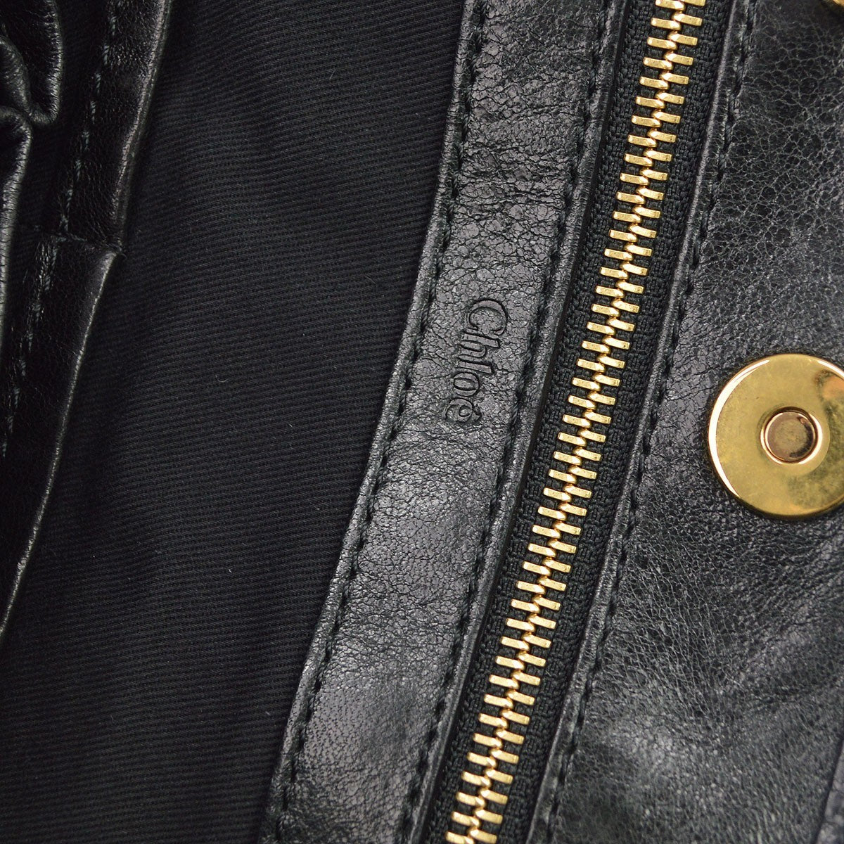 Chloe Ethel Leather, Black, Leather, Handbag