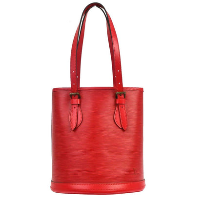 Louis Vuitton Bucket Epi Leather, Red, Leather, Tote Bag