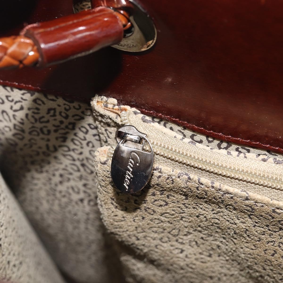Cartier Panthère Patent Leather, Brown, Patent Leather, Tote Bag