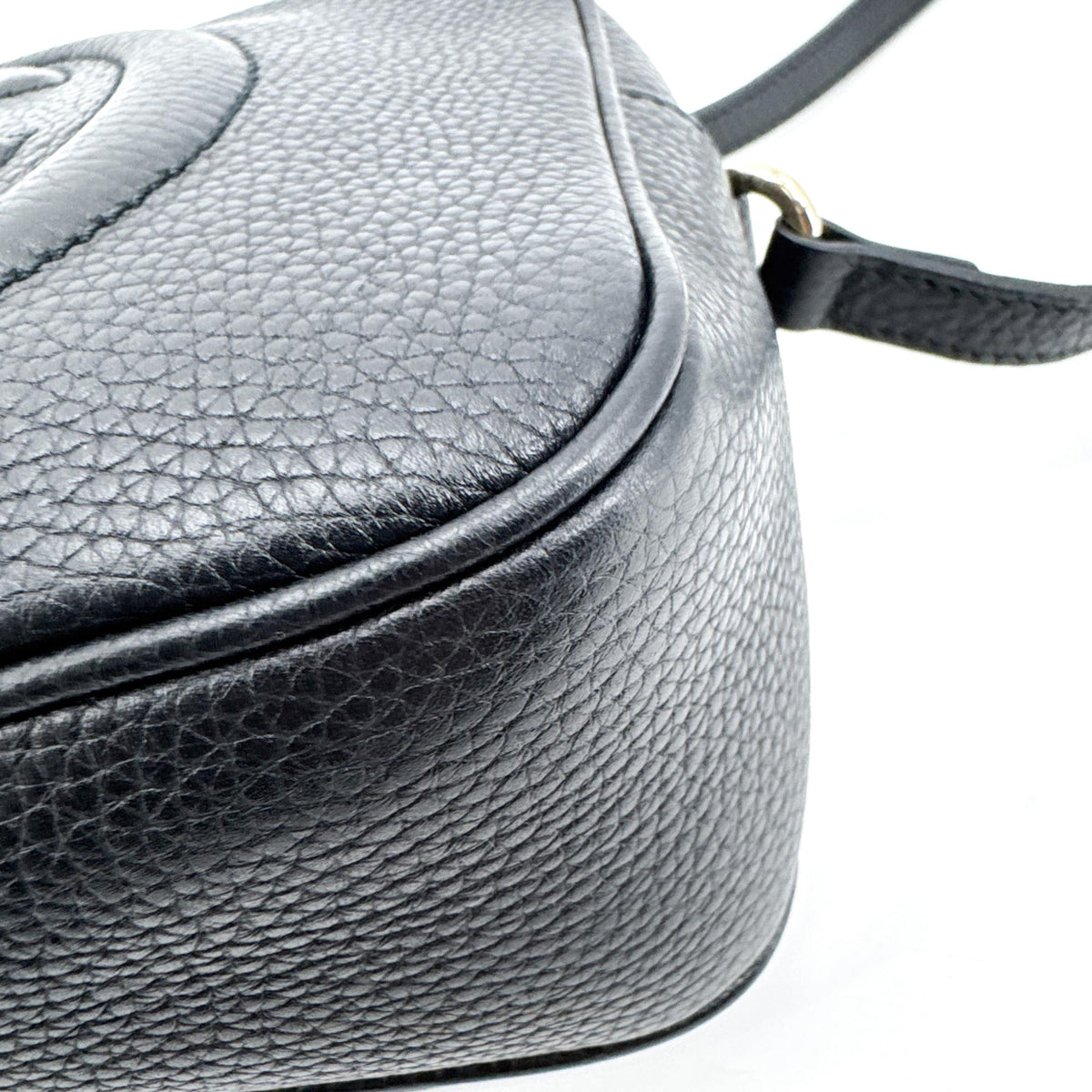 Gucci Soho Disco Leather, Black, Calfskin, Crossbody Bag