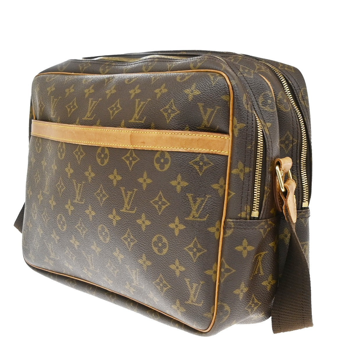 Louis Vuitton Reporter Monogram Canvas, Brown, Canvas, Shoulder Bag