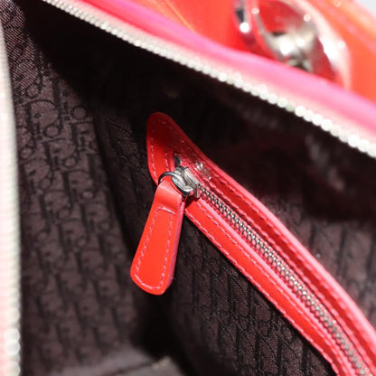 Christian Dior Vintage Lady Dior Patent Patent leather, "red + Silver", Patent Leather, Handbag