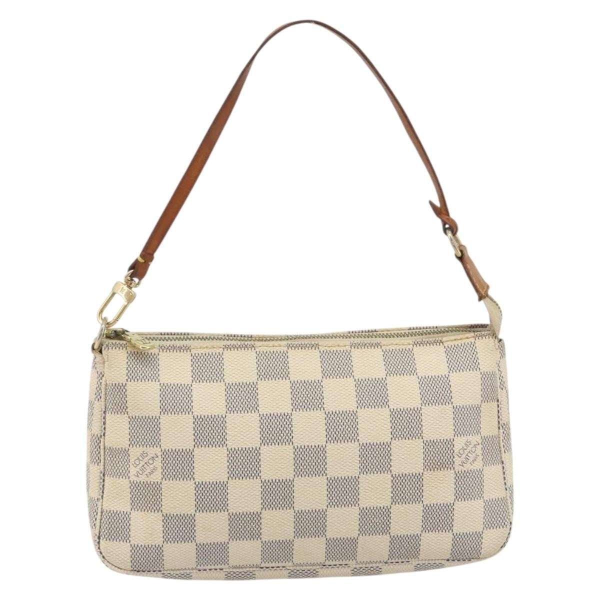 Louis Vuitton Pochette Accessoires Damier, Beige, Canvas, Clutch