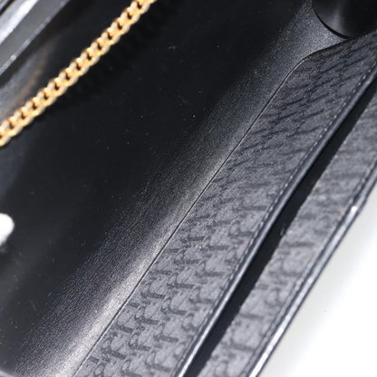 Christian Dior Vintage Trotteur Chain Canvas, Black, Canvas, Shoulder Bag