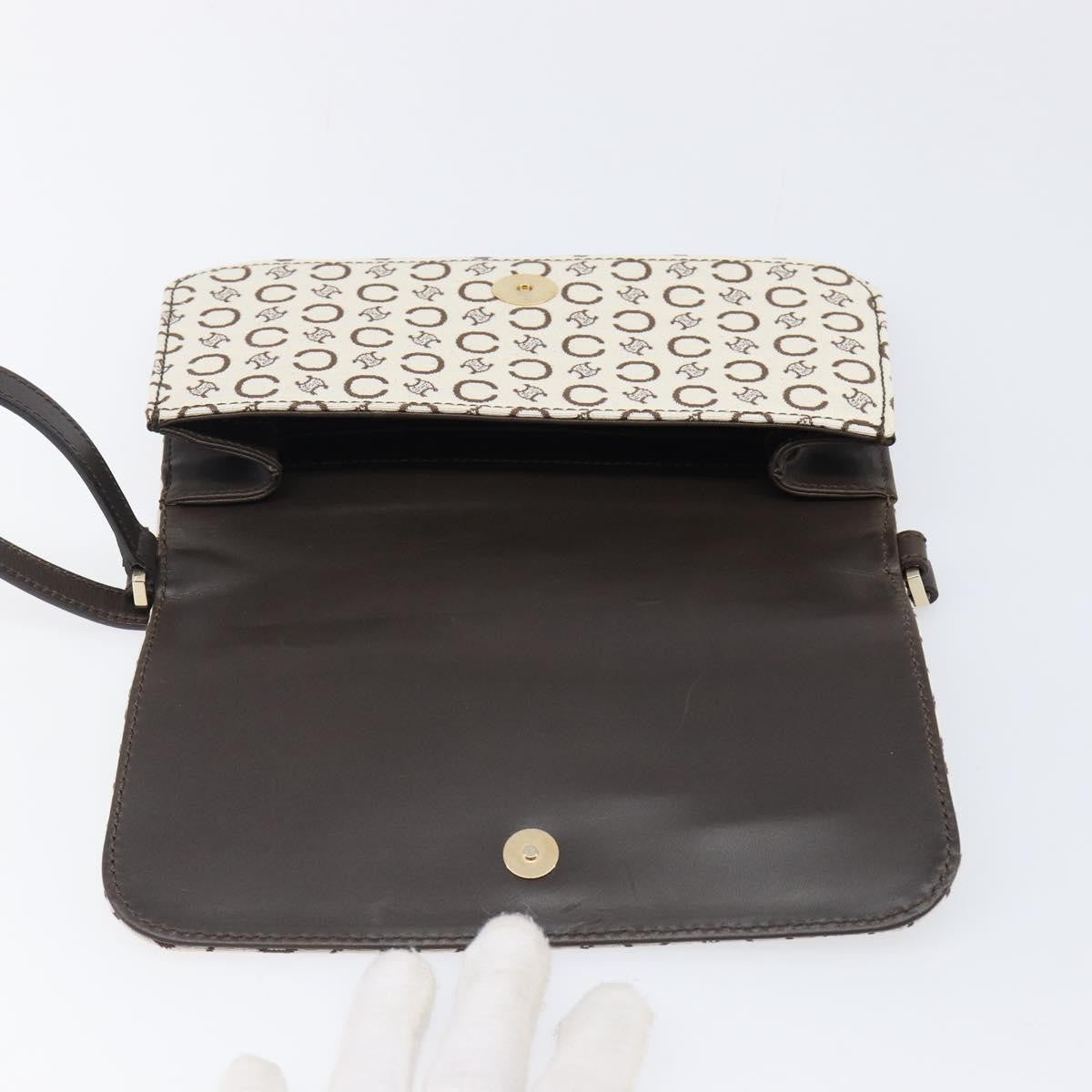 Celine C Macadam Shoulder Canvas, Beige, Canvas, Handbag