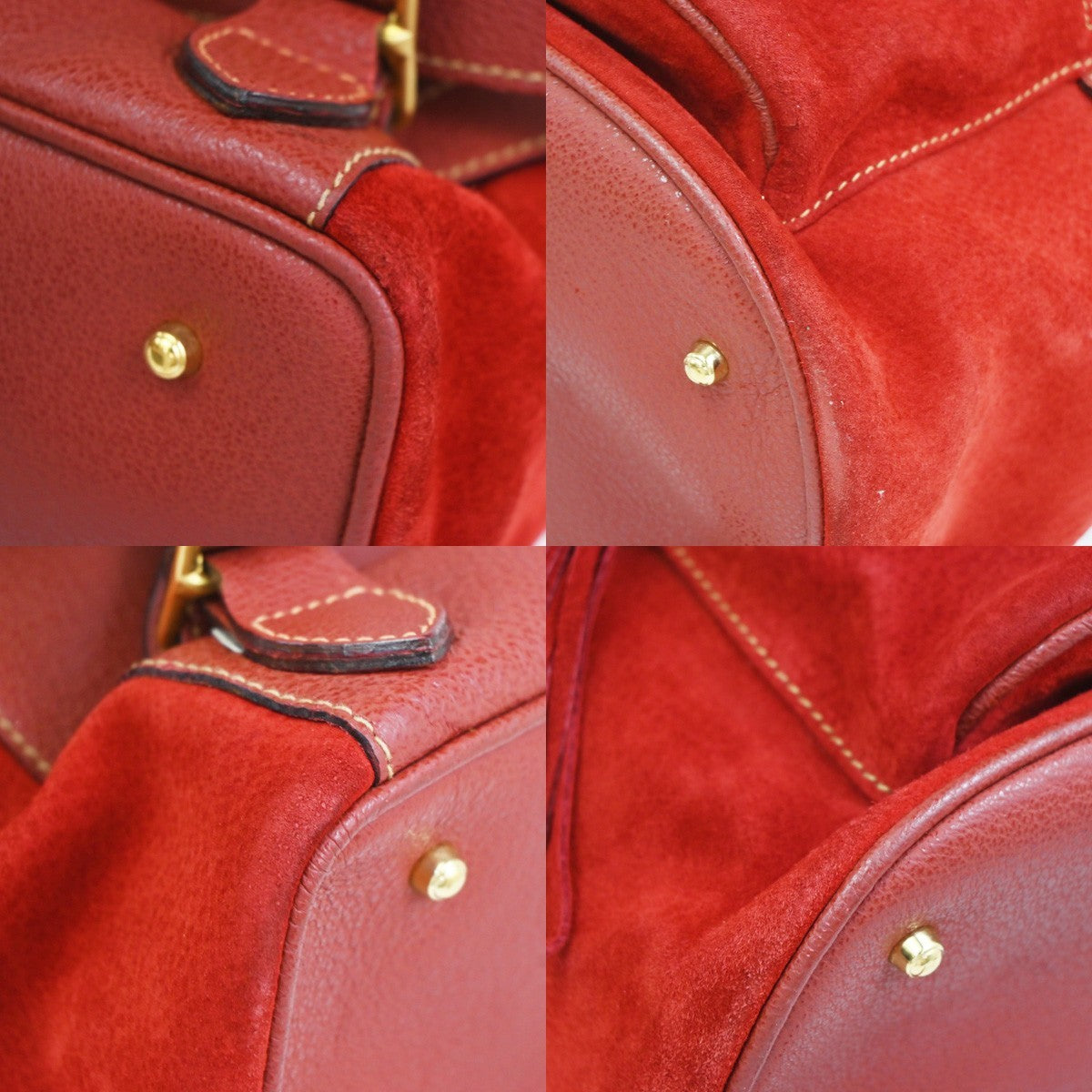 Gucci Vintage Backpack Suede, Red, Suede, Backpack