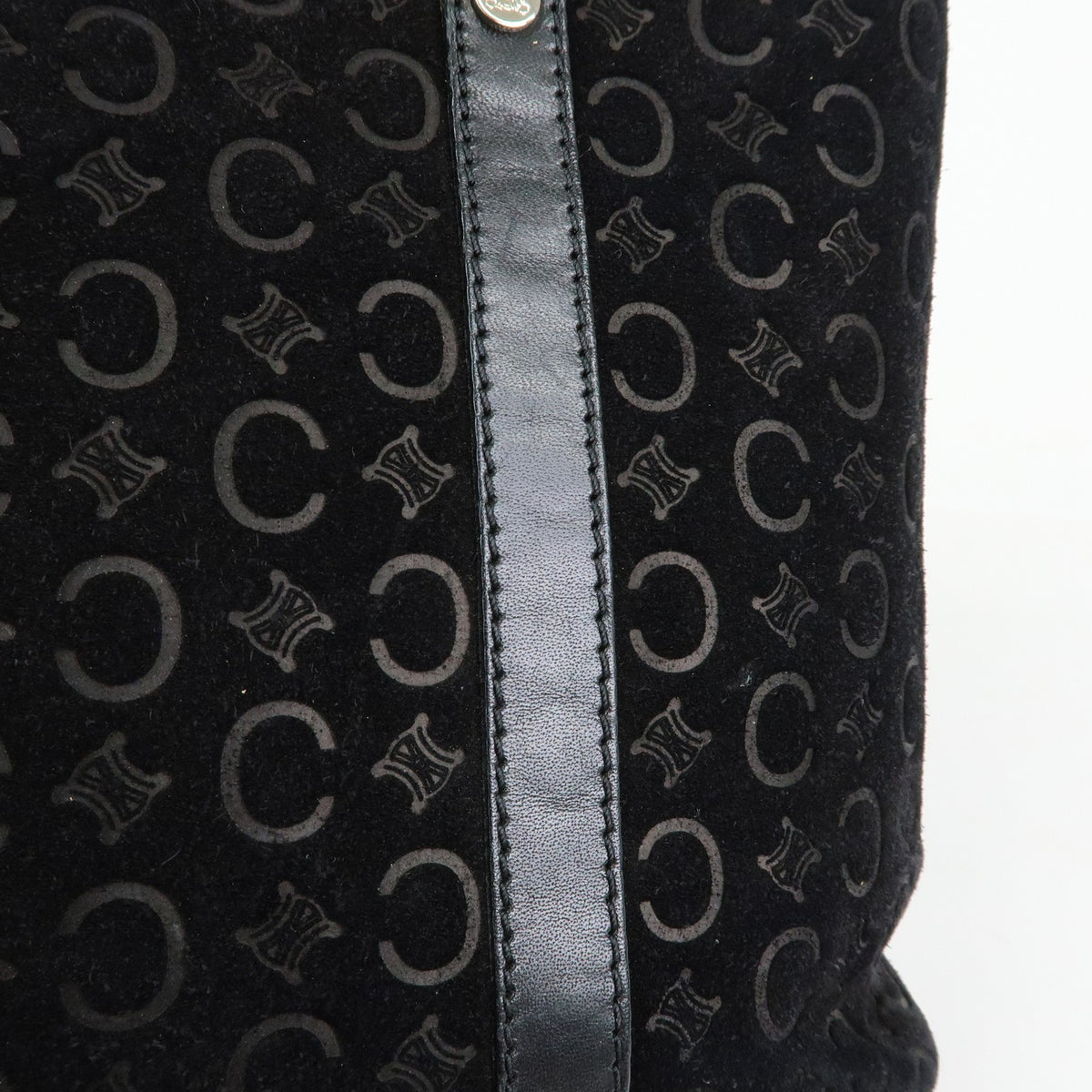 Celine C Macadam Tote PVC leather/ Macadam canvas, Black, Suede, Shoulder Bag