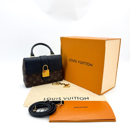Louis Vuitton Locky Monogram Canvas with Leather, Black, Canvas, Handbag