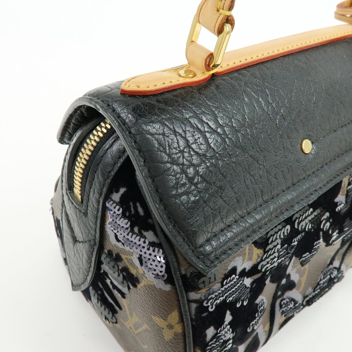 Louis Vuitton Carrousel Fleur De Jais Monogram Canvas, Multicolour, Canvas, Handbag