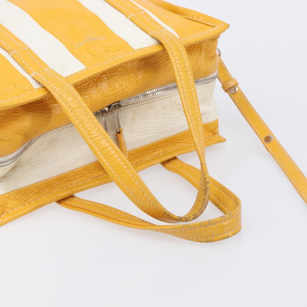 Balenciaga Bazar Leather, Yellow, Leather, Tote Bag
