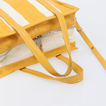 Balenciaga Bazar Leather, Yellow, Leather, Tote Bag