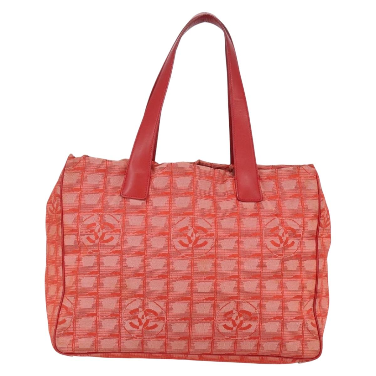 Chanel Travel Line Tote Nylon, RED, NYLON, Tote bag