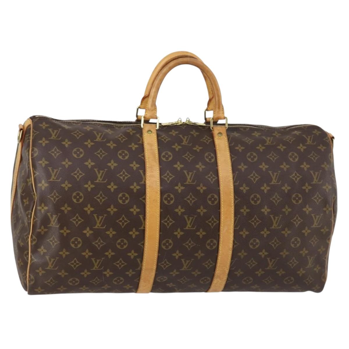 Louis Vuitton Keepall Bandouliere Bag Monogram Canvas, BROWN, CANVAS, Handbag