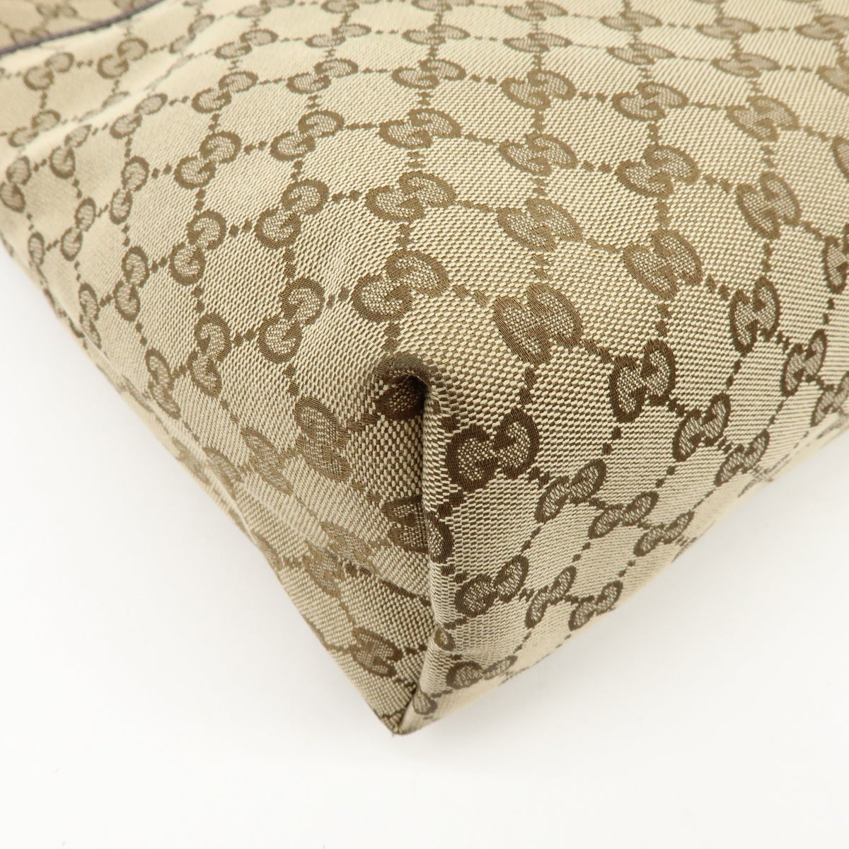 Gucci Web Strap Zip Messenger GG Canvas, Beige, Canvas, Handbag