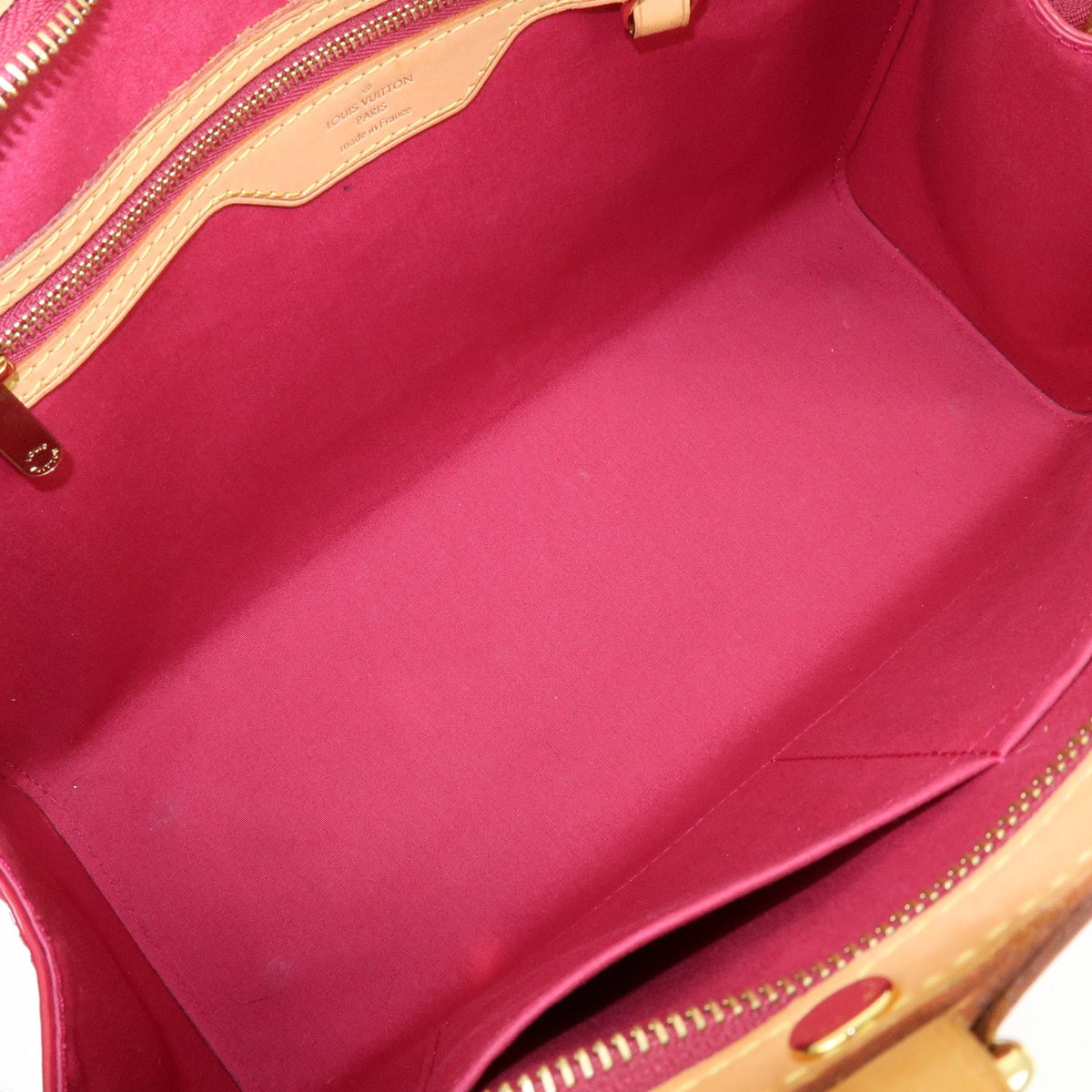 Louis Vuitton Brea Monogram Vernis, Red, Leather, Handbag