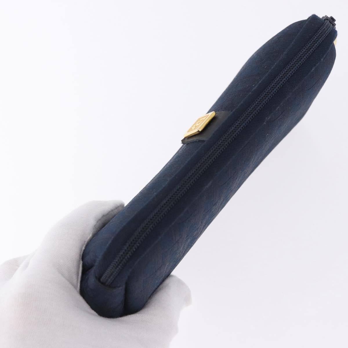 Christian Dior Trotter Clutch Trotter Canvas, Navy, Canvas, Clutch