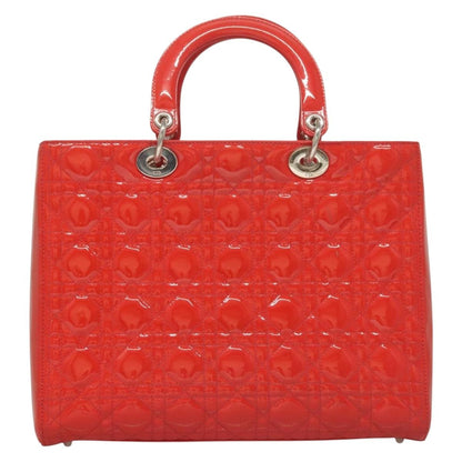 Christian Dior Vintage Lady Dior Bag Cannage Quilt Patent, RED, PATENT_LEATHER, Handbag