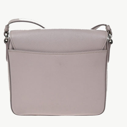 Prada Sound Flap Embroidered Saffiano, Pink, Leather, Shoulder Bag