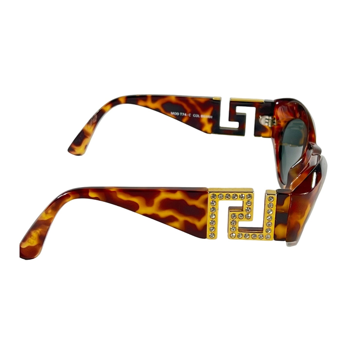 Gianni Versace Greek Key Sunglasses Tortoise