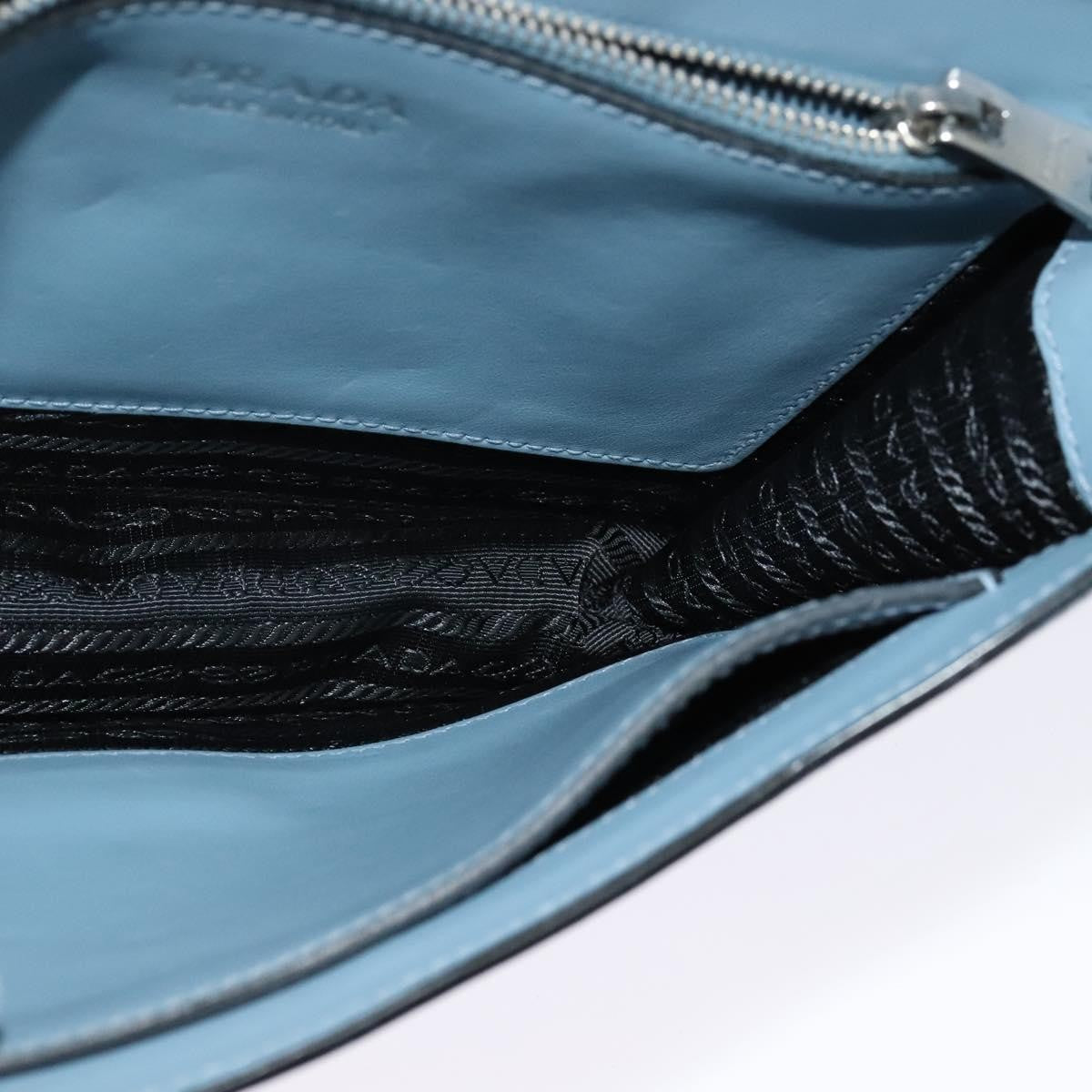 Prada Elektra Studded Leather, Blue, Leather, Shoulder Bag