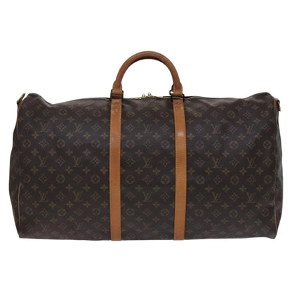 Louis Vuitton Keepall Bag Monogram Canvas, BROWN, CANVAS, Travel bag