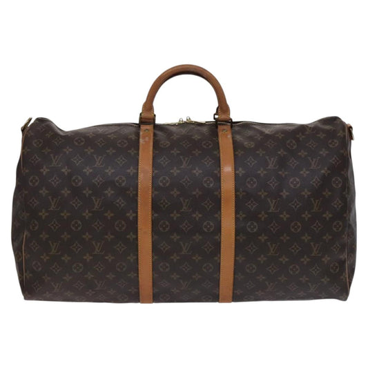 Louis Vuitton Keepall Bag Monogram Canvas, BROWN, CANVAS, Travel bag