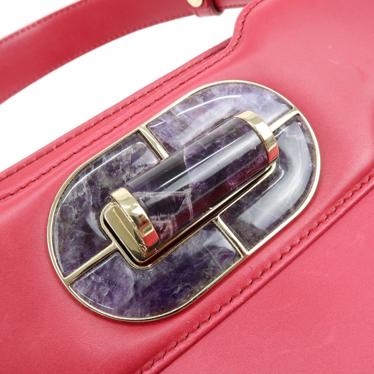 Bvlgari Isabella Rossellini Leather, Pink, Leather, Handbag
