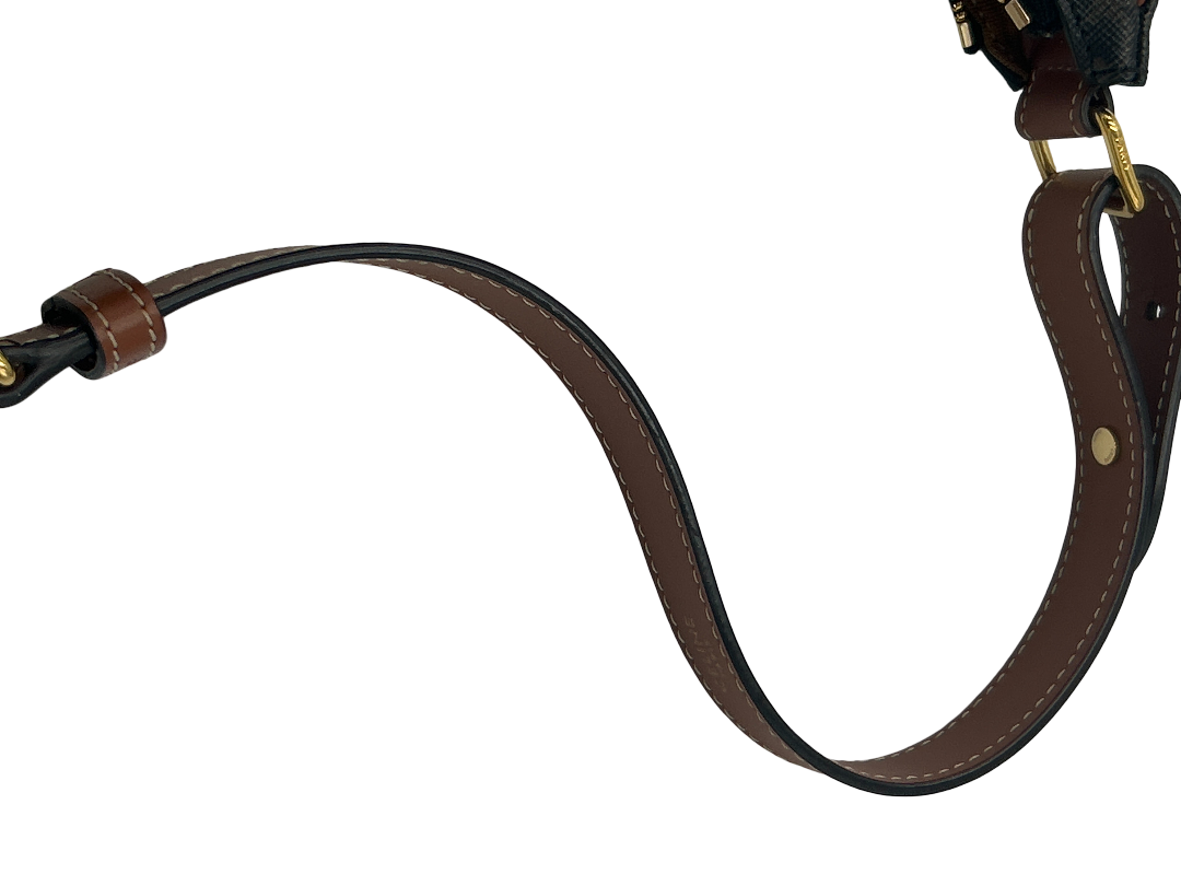 Celine Ava Triomphe Canvas, Brown, Leather, Shoulder Bag