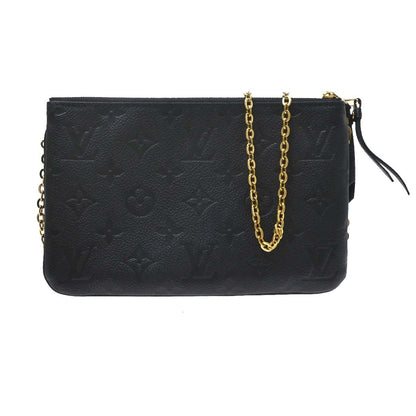 Louis Vuitton Double Zip Pochette Monogram Empreinte Leather, Black, Leather, Clutch