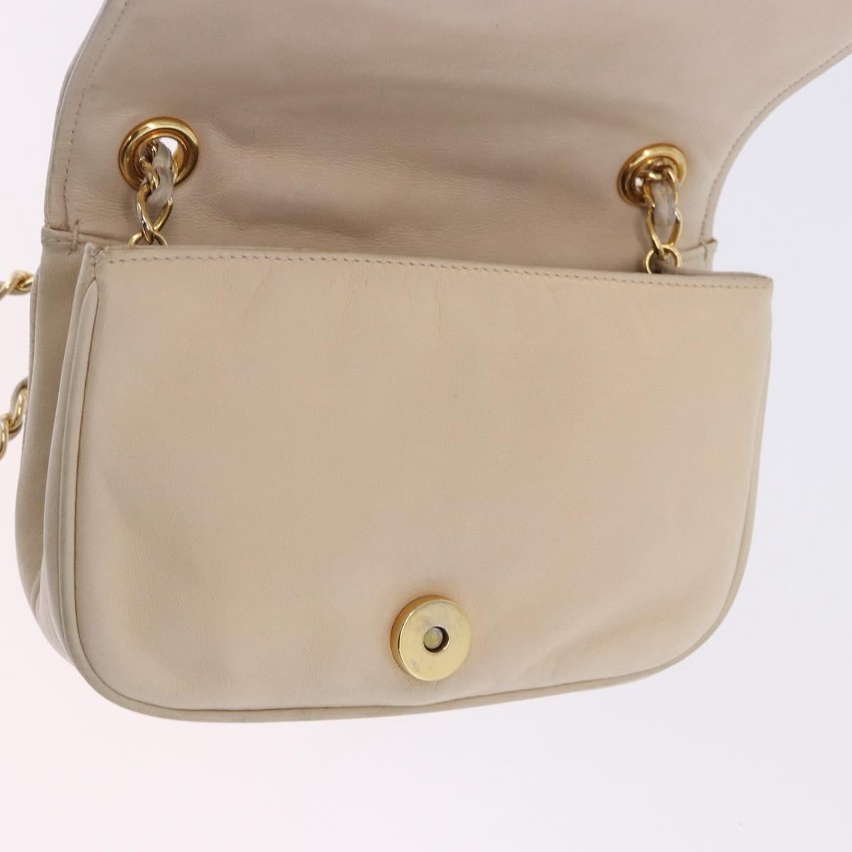 Chanel Vintage CC Stitch Flap Leather, Beige, Leather, Shoulder Bag