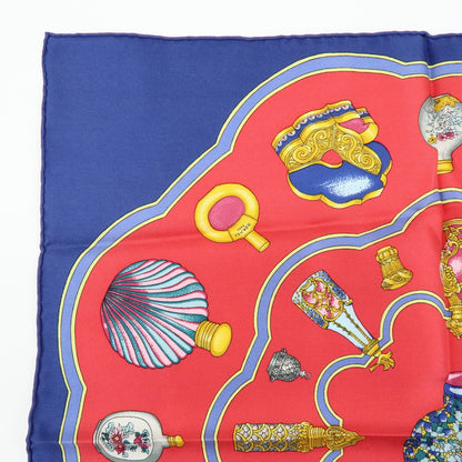 Hermes Carré 45 Les Capucines 100% Silk, Red, Silk, Scarf
