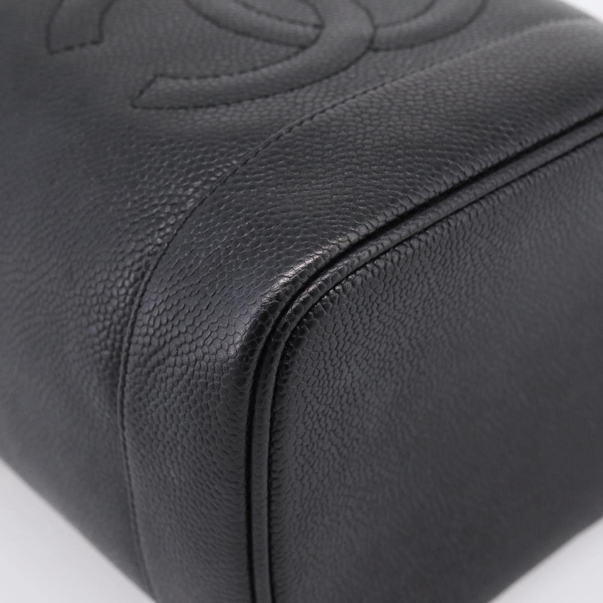 Chanel Vintage Timeless Cosmetic Case Caviar, Black, Leather, Handbag