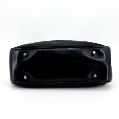Prada Shoulder Bag Leather, Black, Nylon, Shoulder Bag