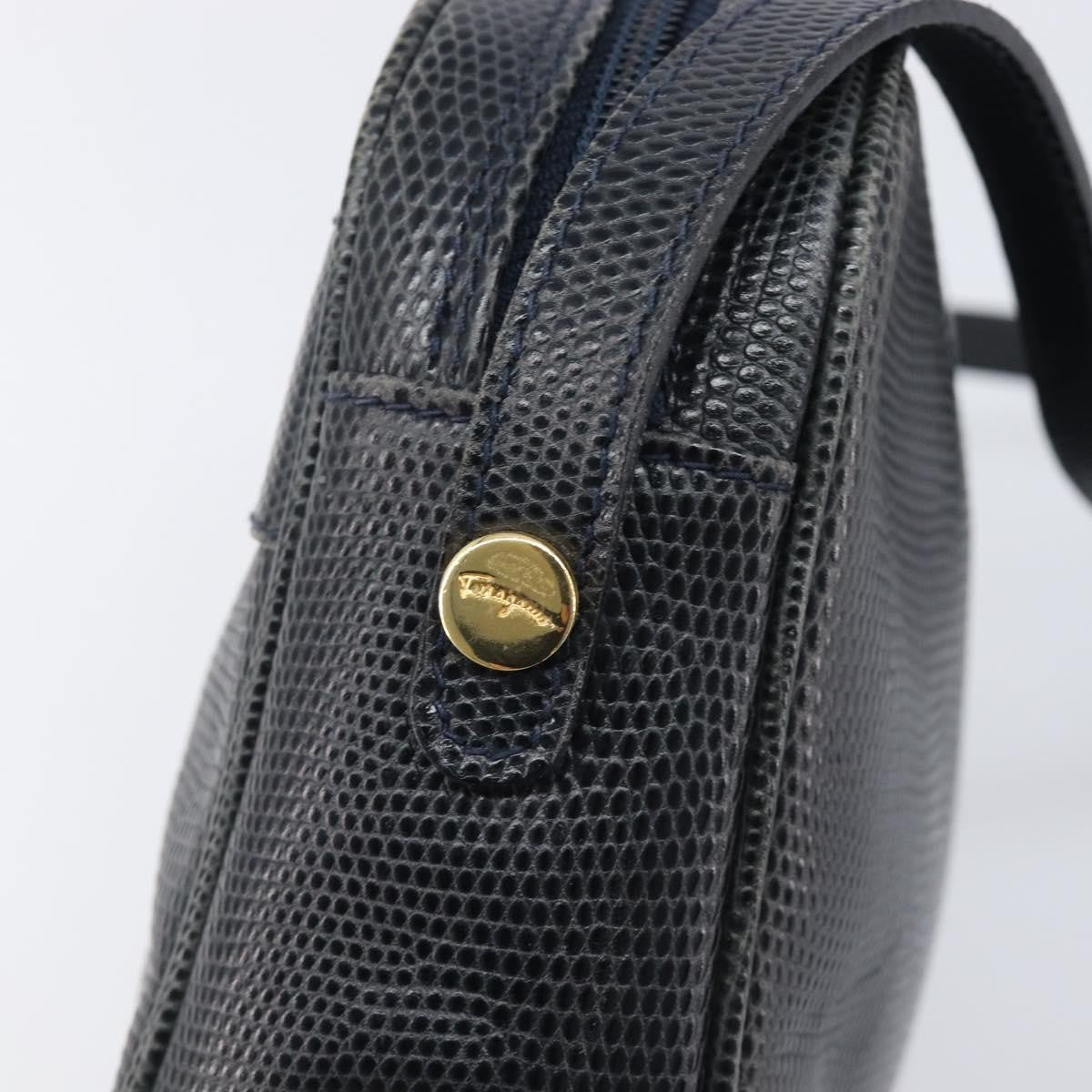 Salvatore Ferragamo Vala Leather, Navy, Leather, Shoulder Bag
