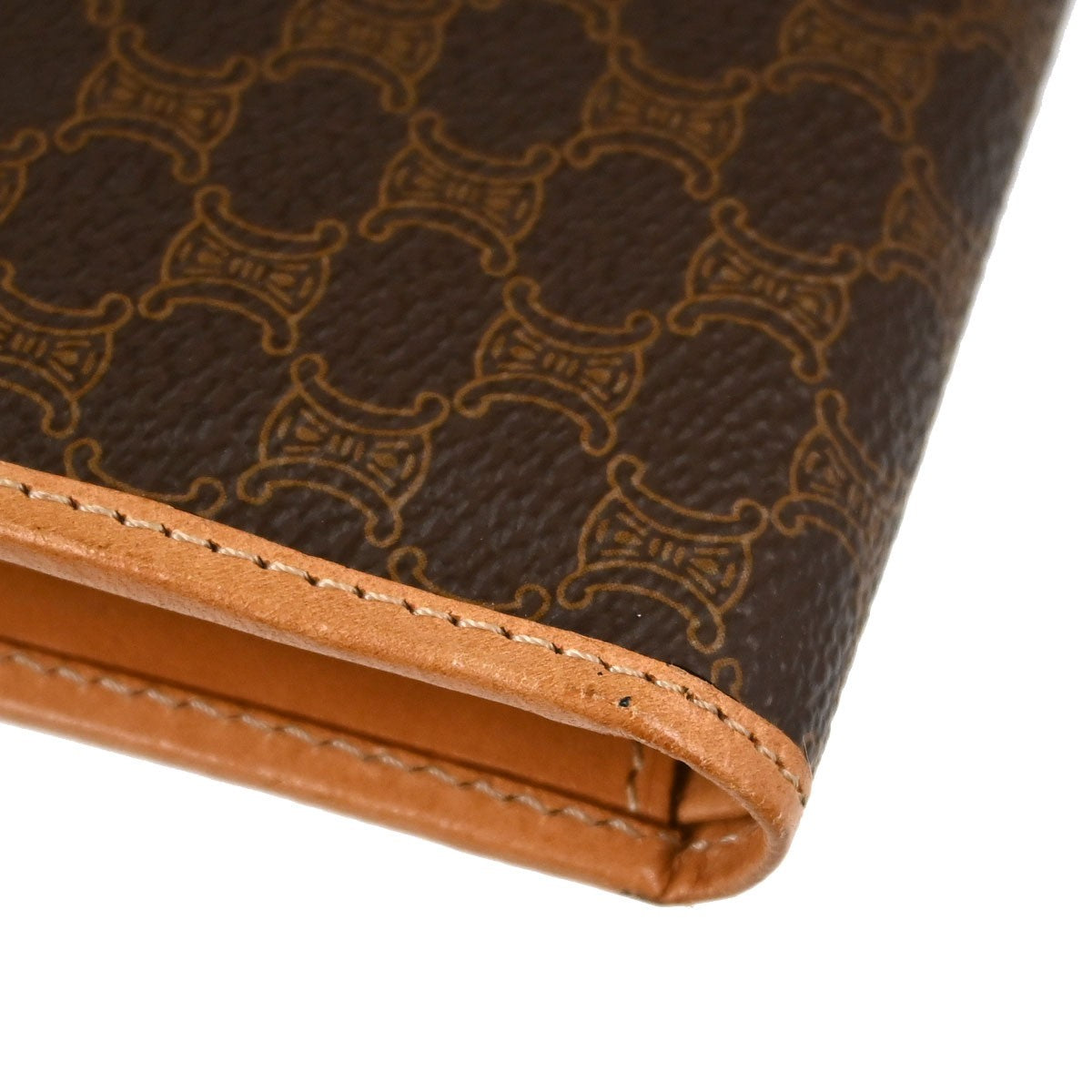 Celine Bifold Triomphe Coated Canvas, Brown, PVC, Wallet