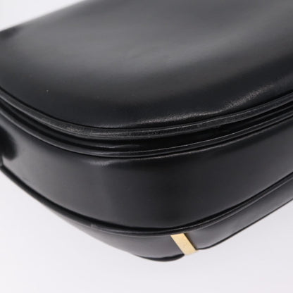Celine Shoulder Leather, Black, Leather, Shoulder Bag