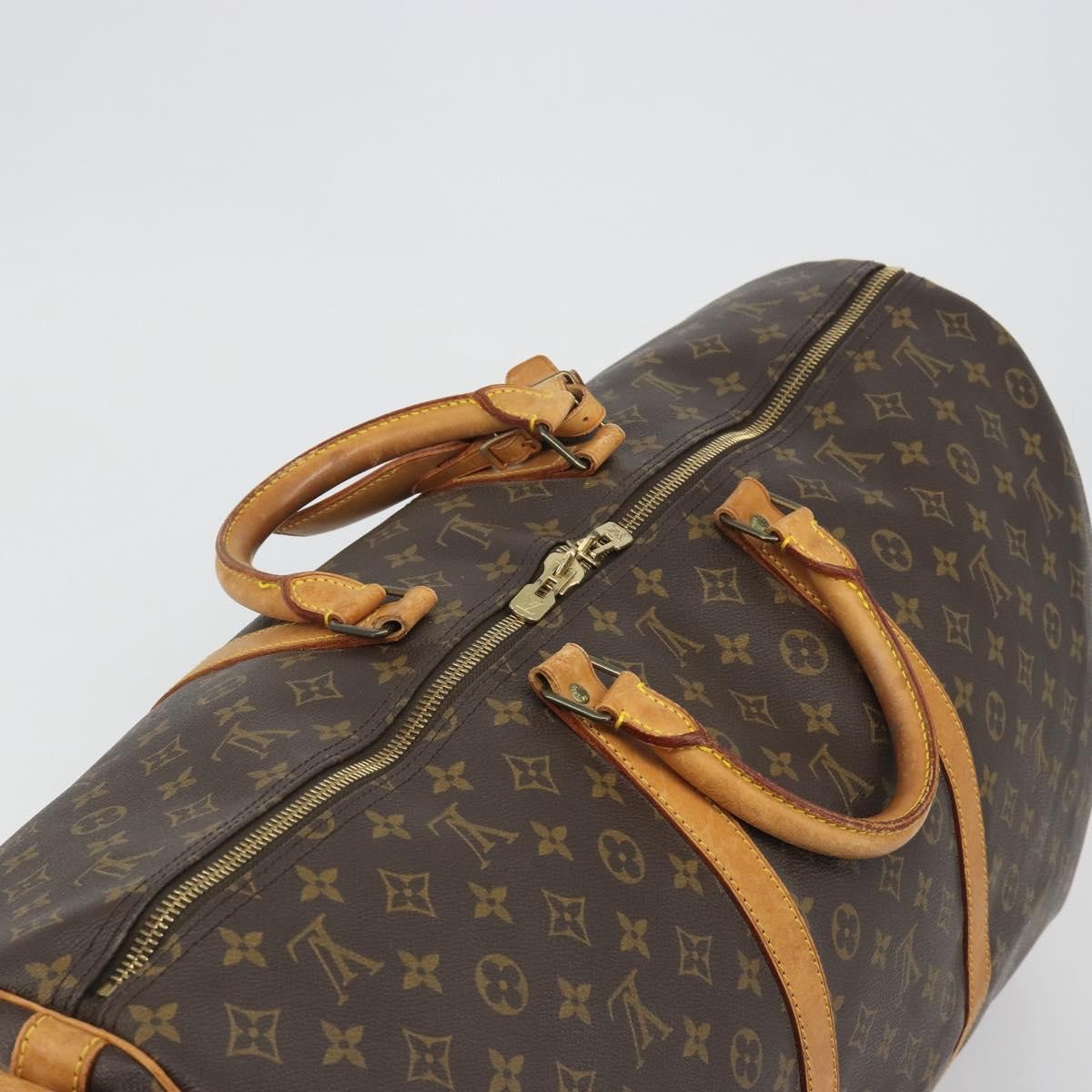 Louis Vuitton Keepall Bandoulière Monogram, Brown, Canvas, Travel Bag