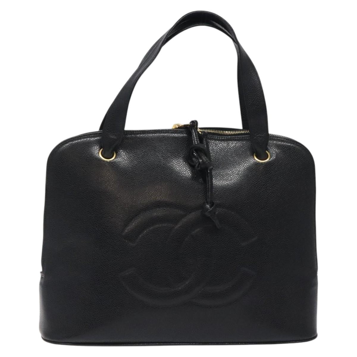 Chanel Vintage CC Dome Caviar, Black, Calfskin, Handbag