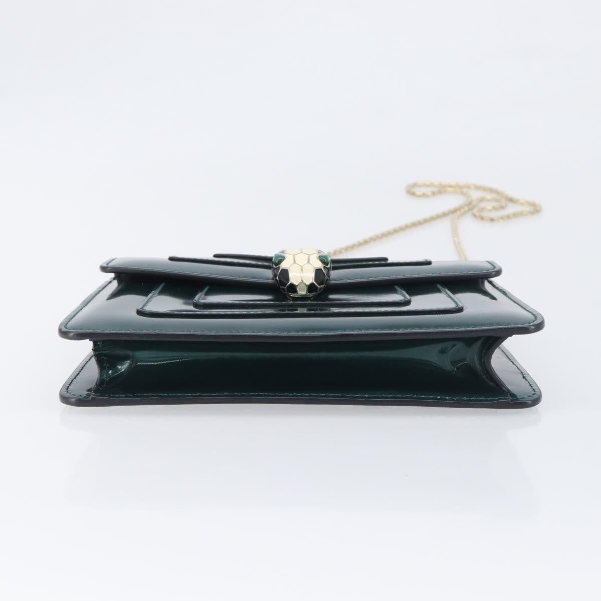 Bvlgari Serpenti Forever Patent, Green, Patent Leather, Shoulder Bag