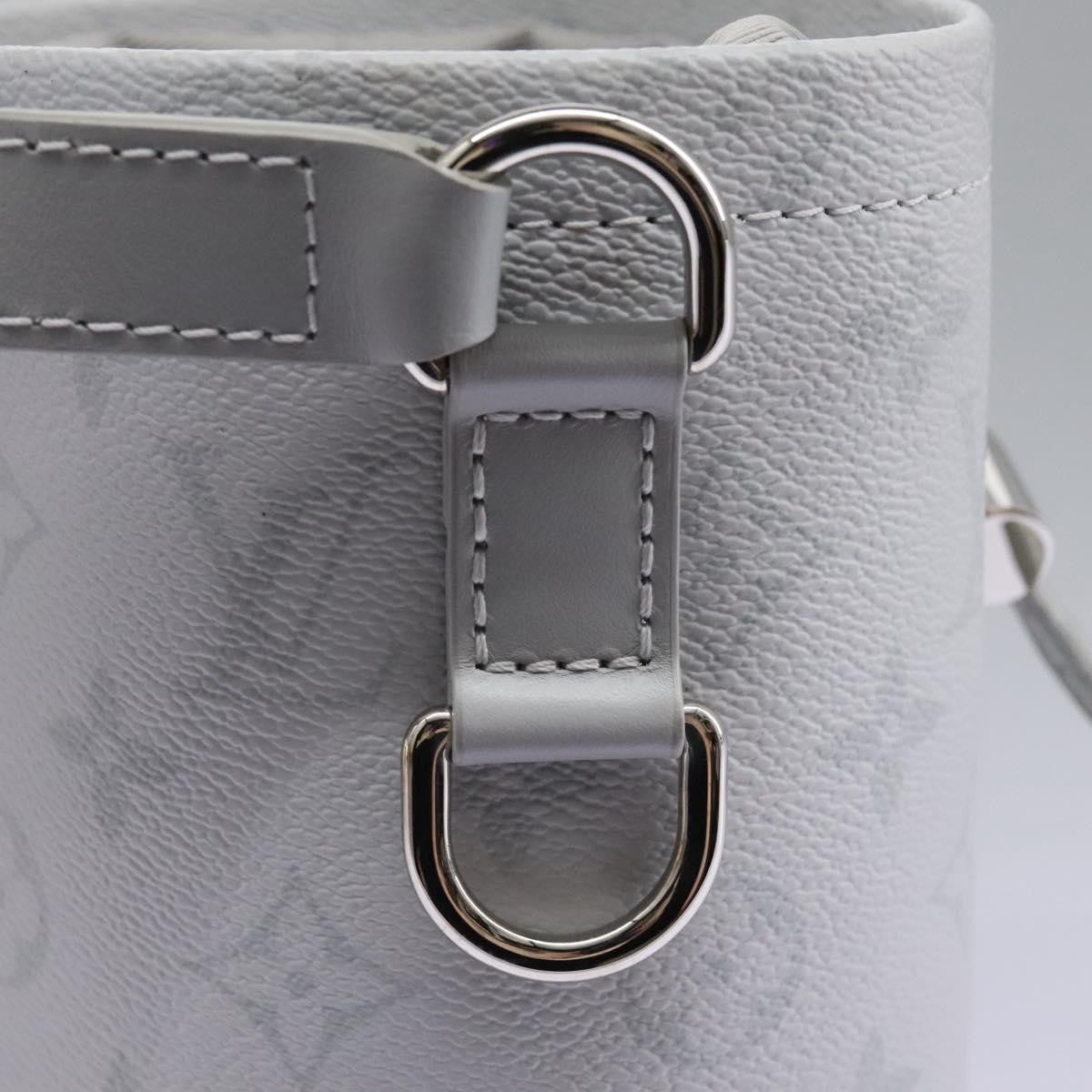 Louis Vuitton Chalk Nano Limited Edition Logo Story Monogram Canvas, Gray, Canvas, Clutch